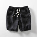 Men's striped cropped casual pants in soft polyester fabric for summer street style