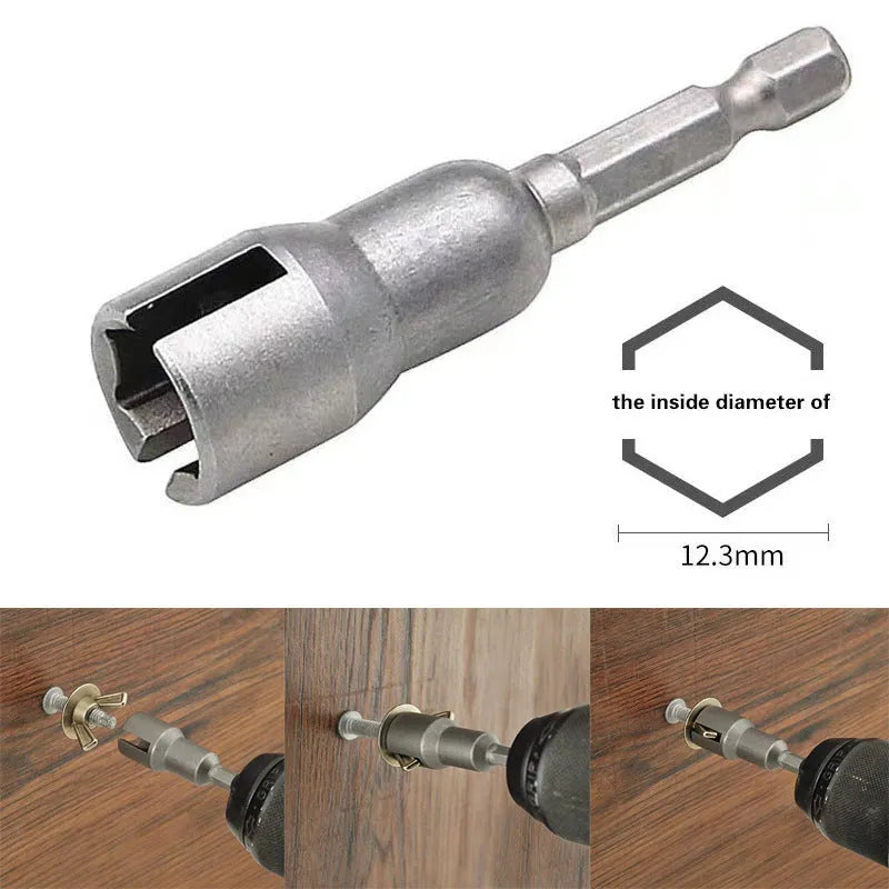 41g tool steel nut socket wrench with natural colour slotted sleeve sheet for electric screwdriver use