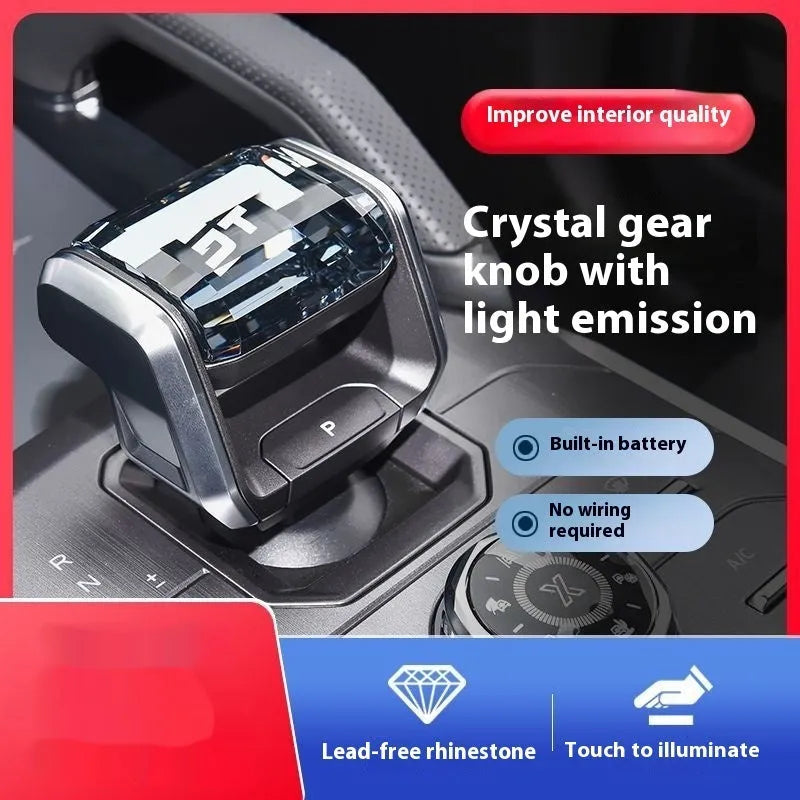 Colourful light changing crystal car gear lever for Chery vehicles