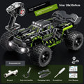 Brushless four-wheel drive remote control car in green with metal drive shaft and 50 km/h speed rating