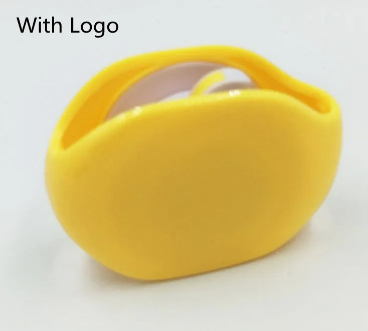 Automatic earphone cable winder showing white, blue, and black units with cable retracted into 72mm storage box.