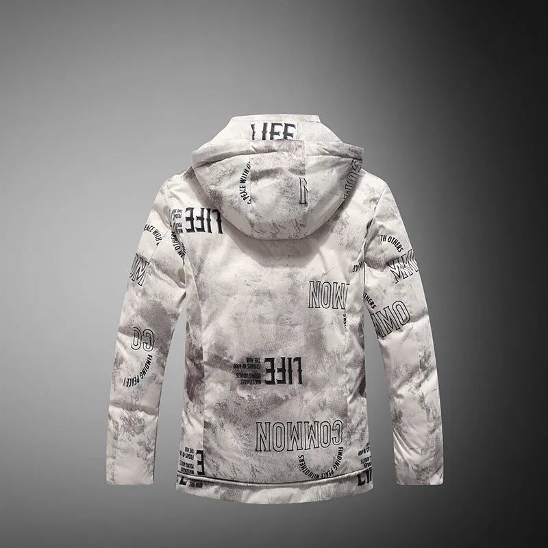 Men winter jacket with velvet pattern in black, thickening plus velvet cotton coat