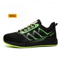 Ultra-light black labour protection shoes with steel toe cap and lace-up front.