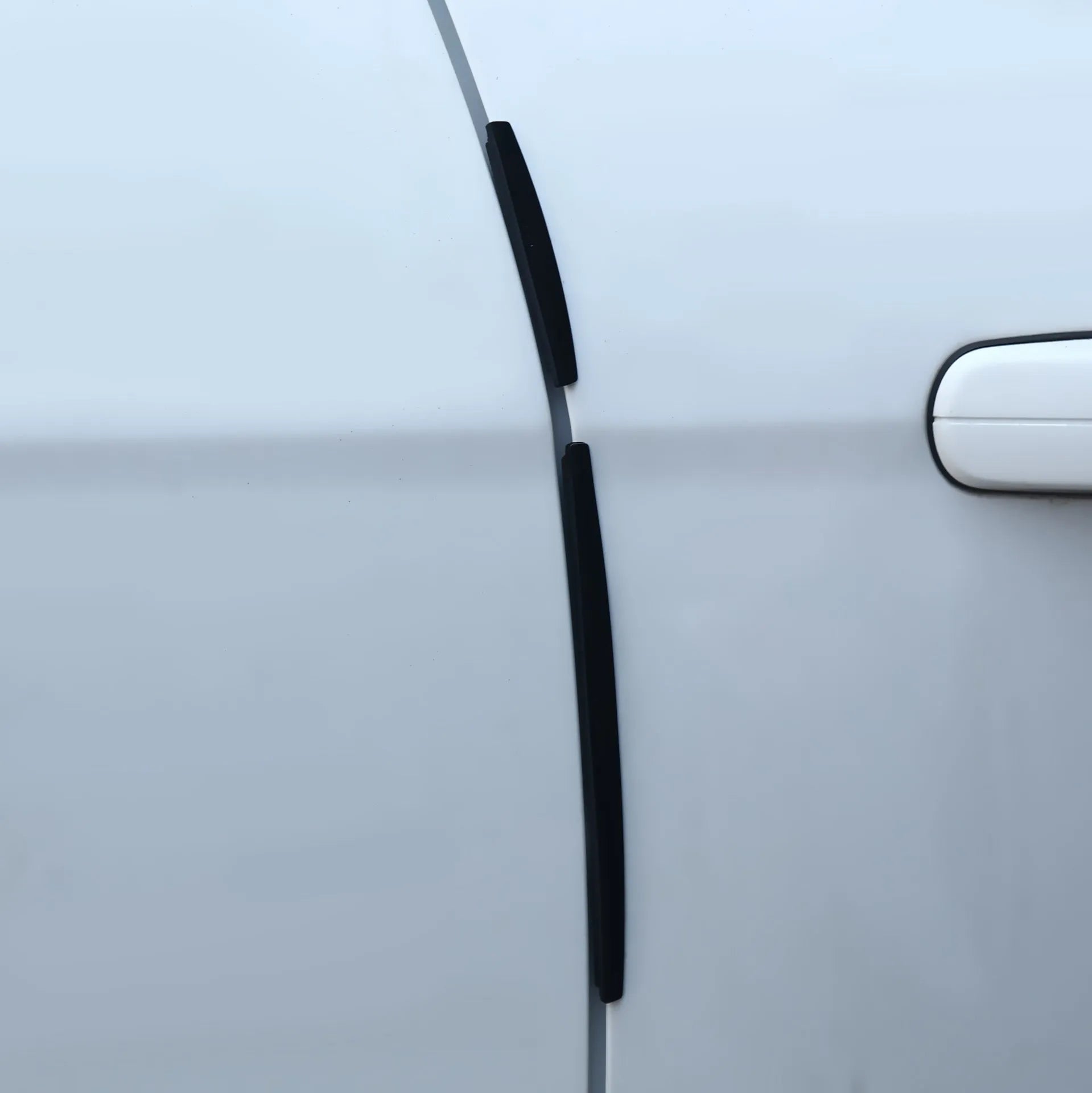 White plastic car door edge anti-collision strip, one set, general vehicle use