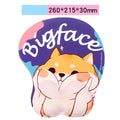Gaming anime silicone wrist pad with corgi design, non-slip rubber base, 295x200x25mm