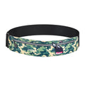 Unisex waterproof waist bag in camouflage crocodile, heather grey, or black, showing 8-inch chinlon Lycra construction.