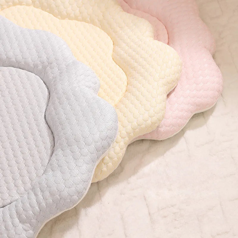 Pet sleeping mat 70 x 55 cm sponge PP cotton filled cat dog bed in grey green pink yellow
