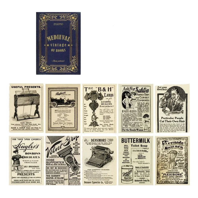 Pack of 10 A5 art paper envelopes showing eight different printed designs for gifting.