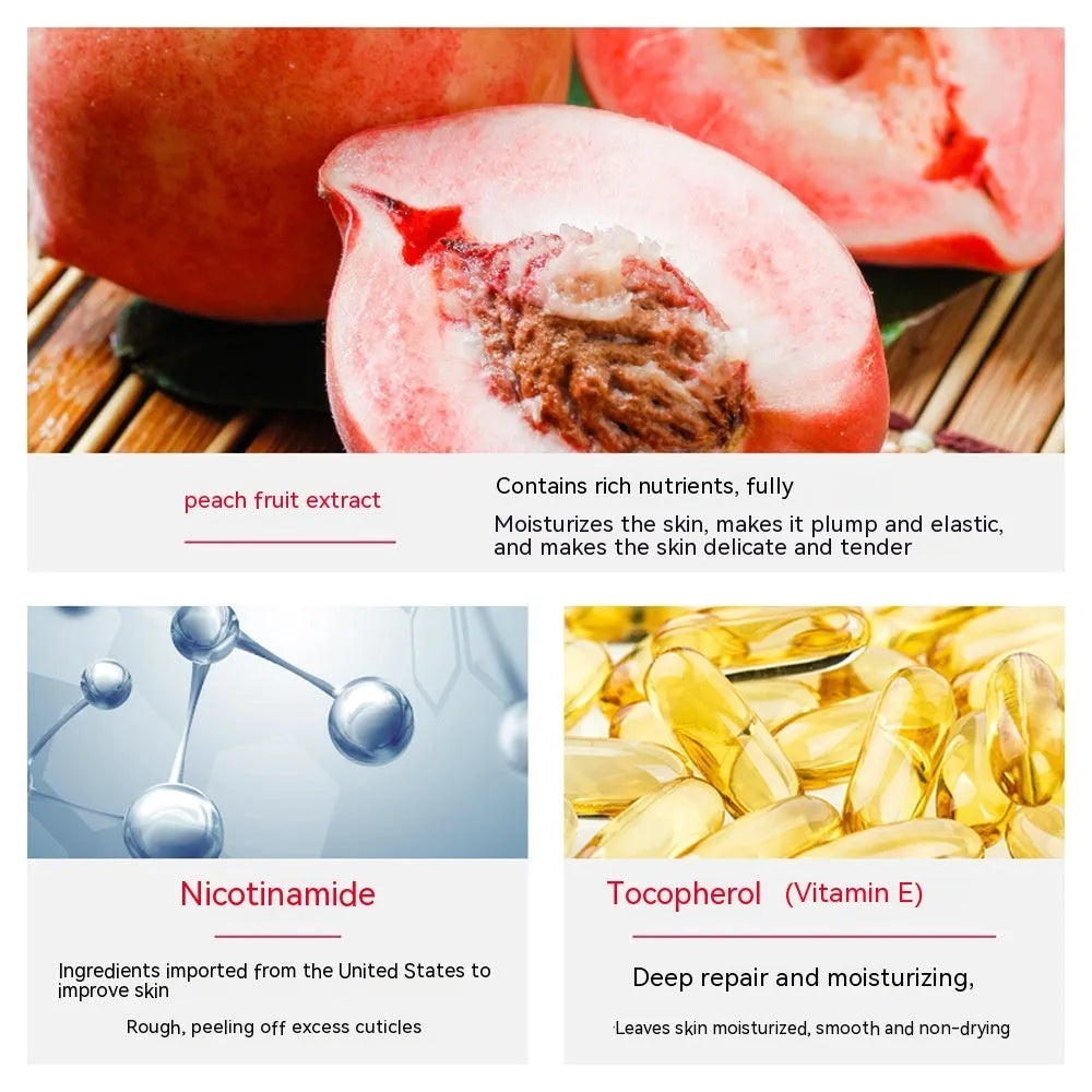Peach lactic acid bacteria vitamin E body lotion 100g mild moisturising body cream tube for general use