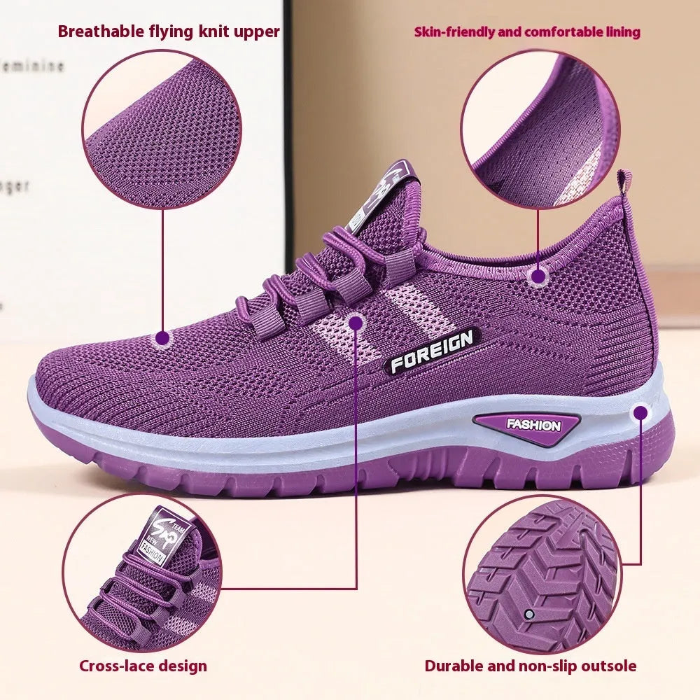 Low-top breathable mesh casual shoes with a flat PVC sole in black, available in multiple sizes.