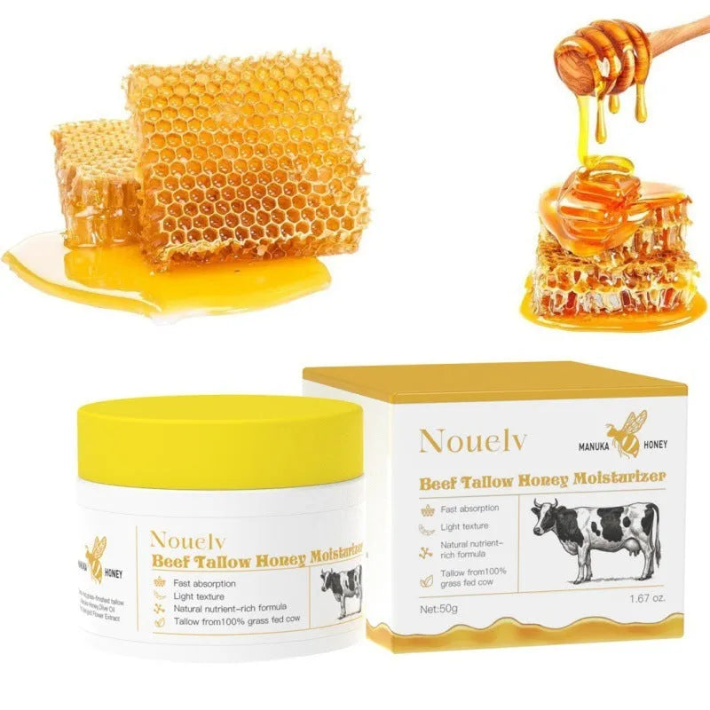 50g jar of cow tallow and honey moisturising cream for dry and combination skin