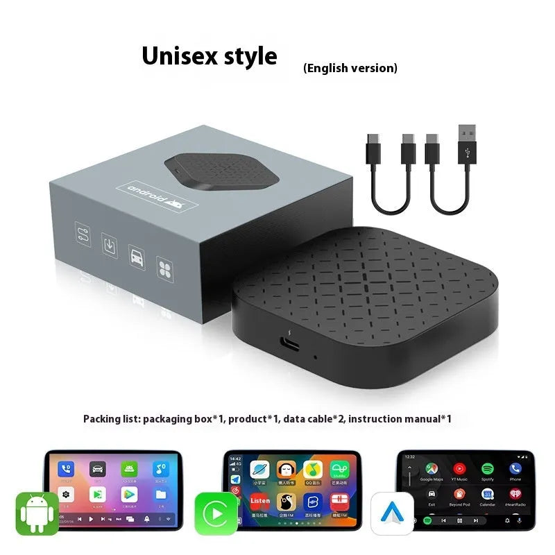 Black ABS PC car interconnection smart box for original wired CarPlay, 2G 16GB, 79.8 × 14.7 mm, 5V