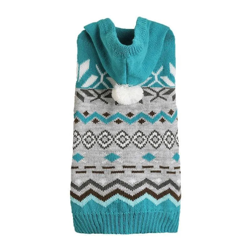 Diamond pattern pet sweater for dogs and cats in acrylic knit fabric