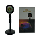 USB rechargeable rainbow sunset projection lamp with push-button switch