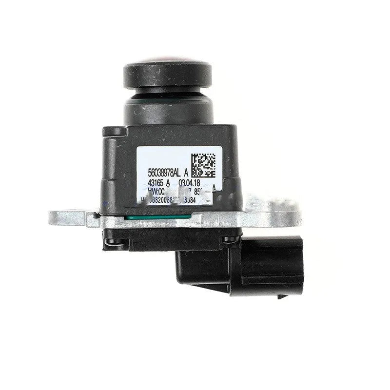 Black plastic rear view reversing camera for Dodge RAM trucks with rotating mount.