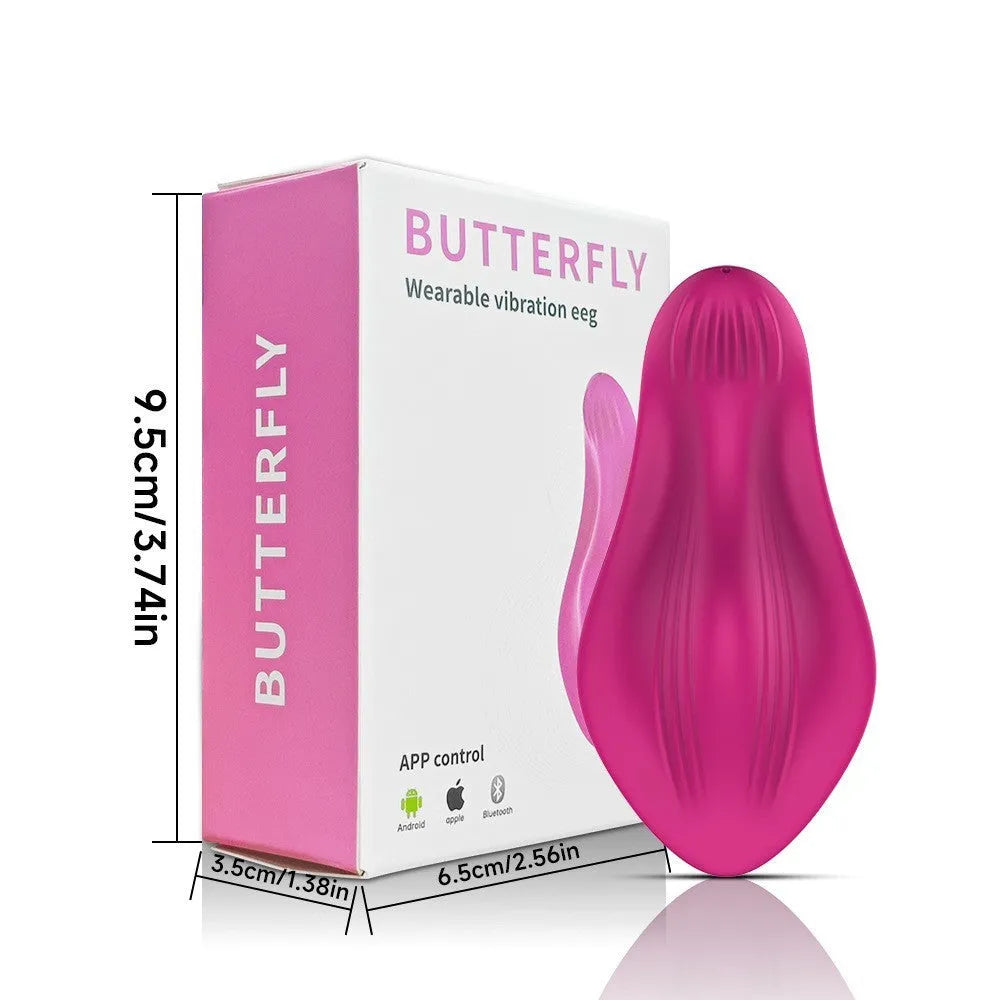 Rose Red wearable female massager with app control and USB charging port