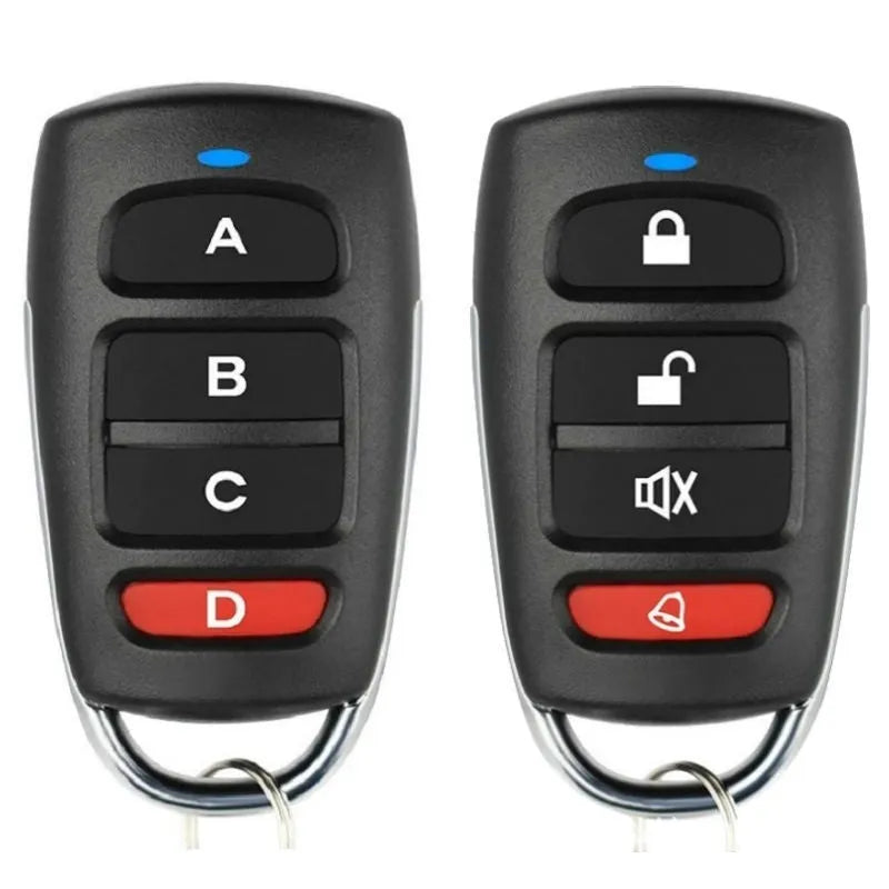 Clone remote control garage door key 433MHz with ABCD or unlock button, 65x35.8x16mm, 100m range
