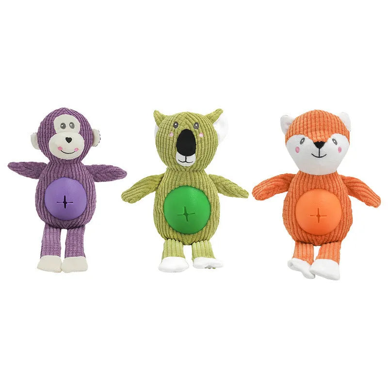 Animal-shaped dog chew toy in green colour on white background for durable play