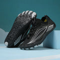 Children's quick-drying wading shoes with non-slip rubber soles in black, grey, pink, and blue colour options