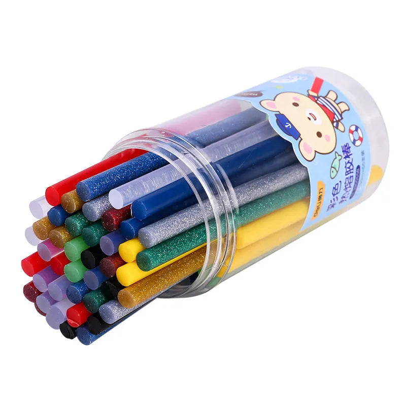 55 transparent hot melt glue sticks in a pack, 7mm diameter, for DIY and craft glue guns