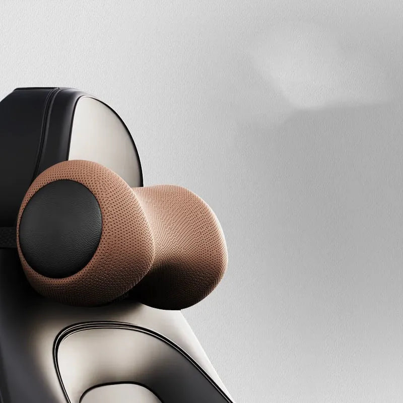 Memory cotton car massage cushion on a car seat in classic black colour.