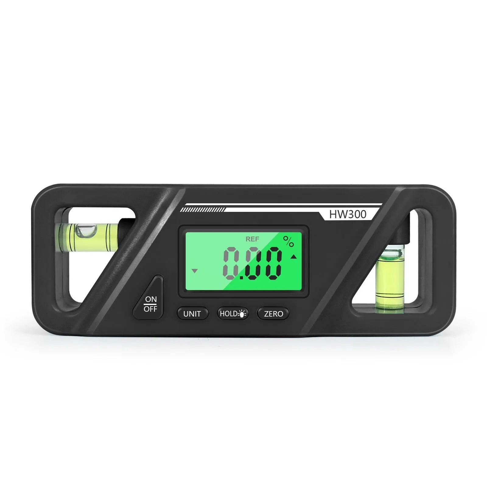 Digital inclinometer level meter with magnetic base showing angle measurement display