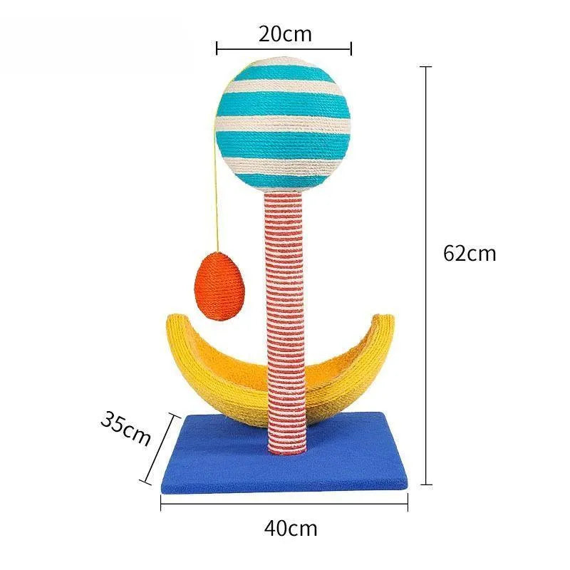 Star-shaped cat climbing frame with teddy velvet shelf nest and sisal scratching post in medium size cartoon style