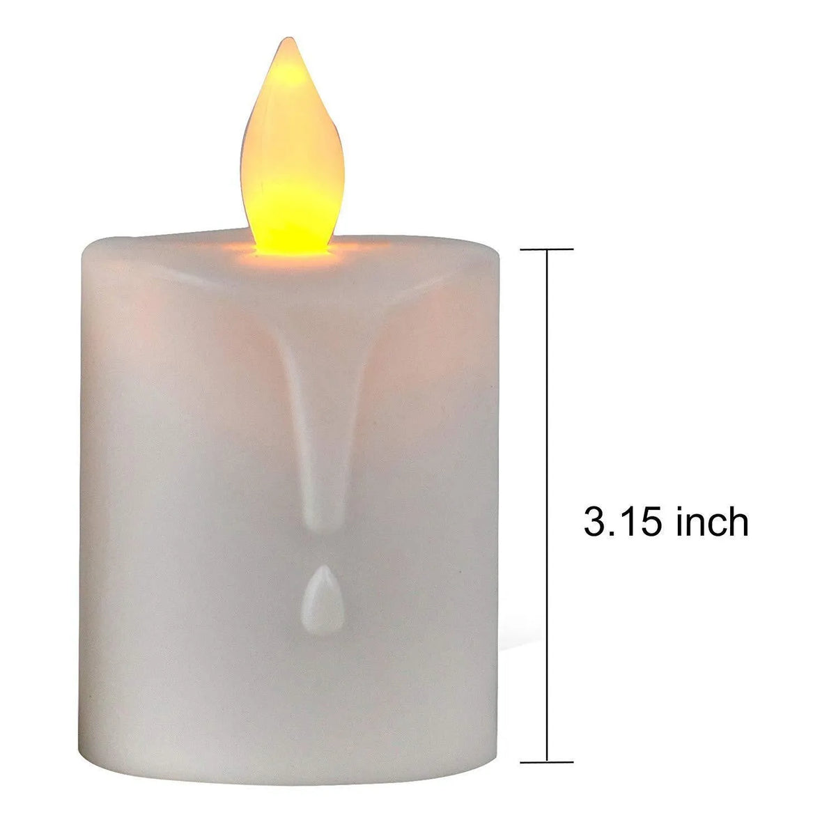 Solar LED candle in ABS plastic, 6.5 x 11cm, rechargeable decorative light for home and events