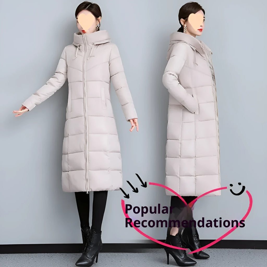 Western style plus size mid-length cotton-padded winter coat with flying sleeves and zipper in black, Chinese red, khaki