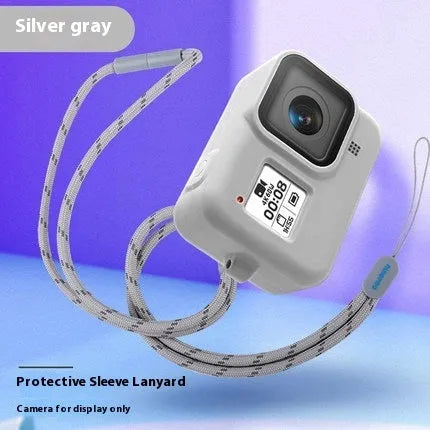 GoPro Hero8 Black silicone protective sleeve with carrying strap and lanyard accessories in multiple colour options