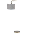 LED floor lamp with multi-angle adjustable head, fabric shade and iron body, in Black or Gold