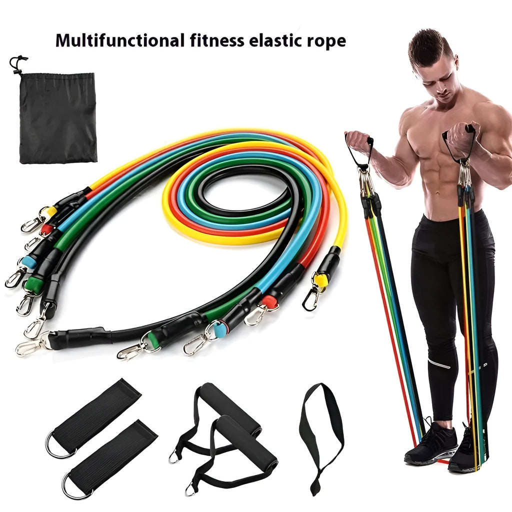 Multi-functional door sports set with pulling rope and ABS hook on a door.