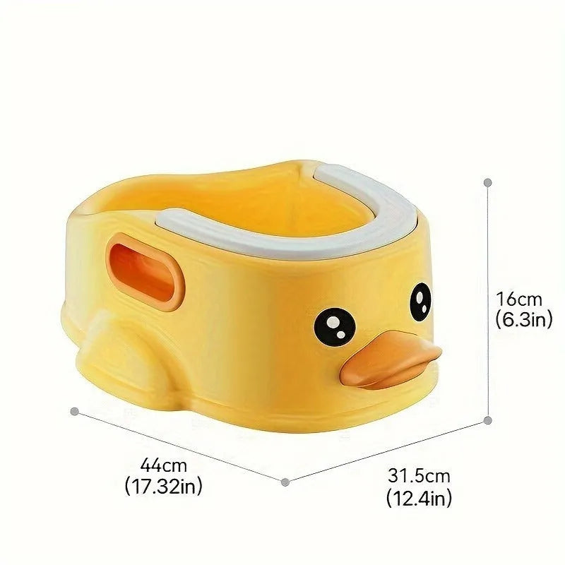 Blue PVC pet bathtub shaped like a duck for washing small dogs and cats.