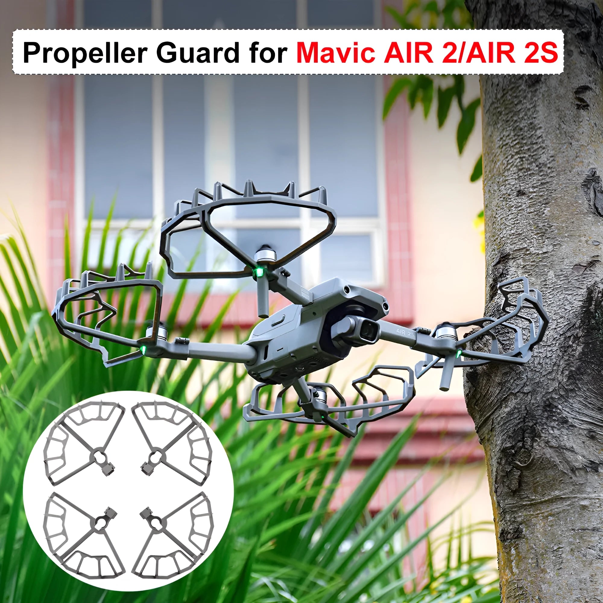 Grey ABS propeller protection ring for DJI Mavic Air 2 and AIR 2S drones