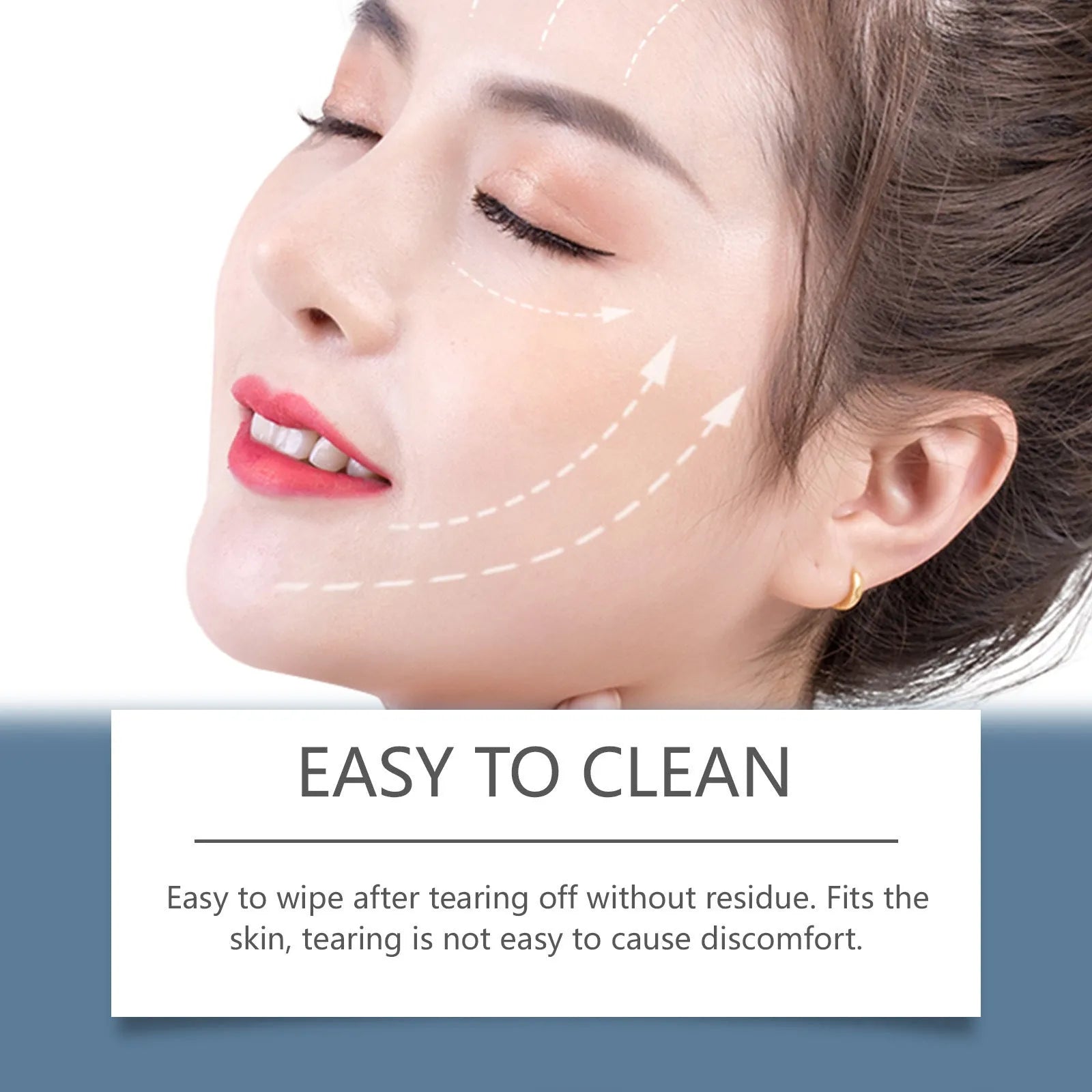 HANCHOBIT facial hair removal wax paper wet wipes pack showing wax strips and cleansing wipes
