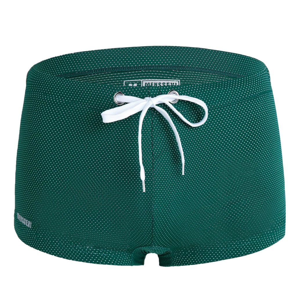 Men's lace nylon low waist swimming trunks in various colours for swimming and hot spring use