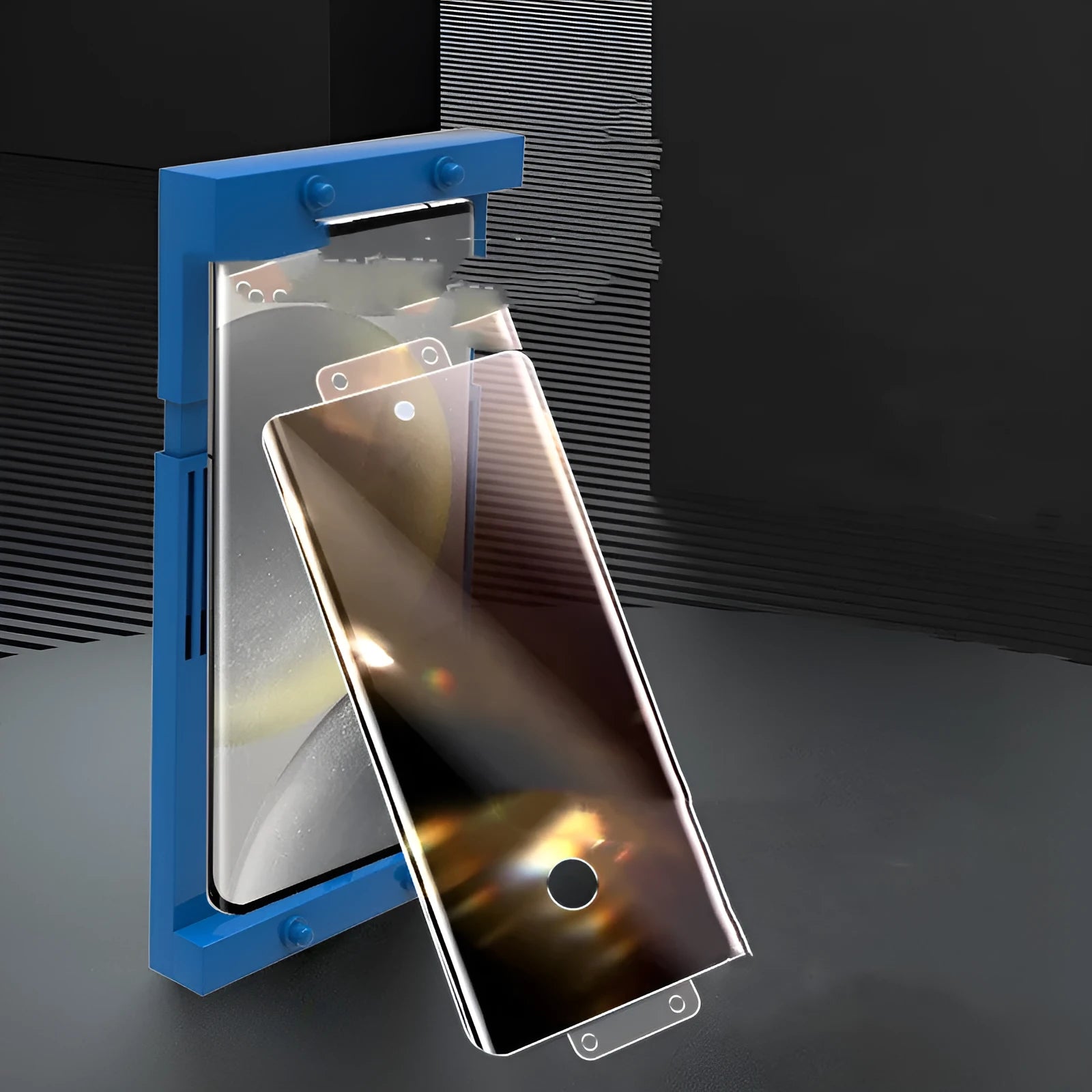 Samsung curved TPU screen protector in spyproof privacy finish on S24