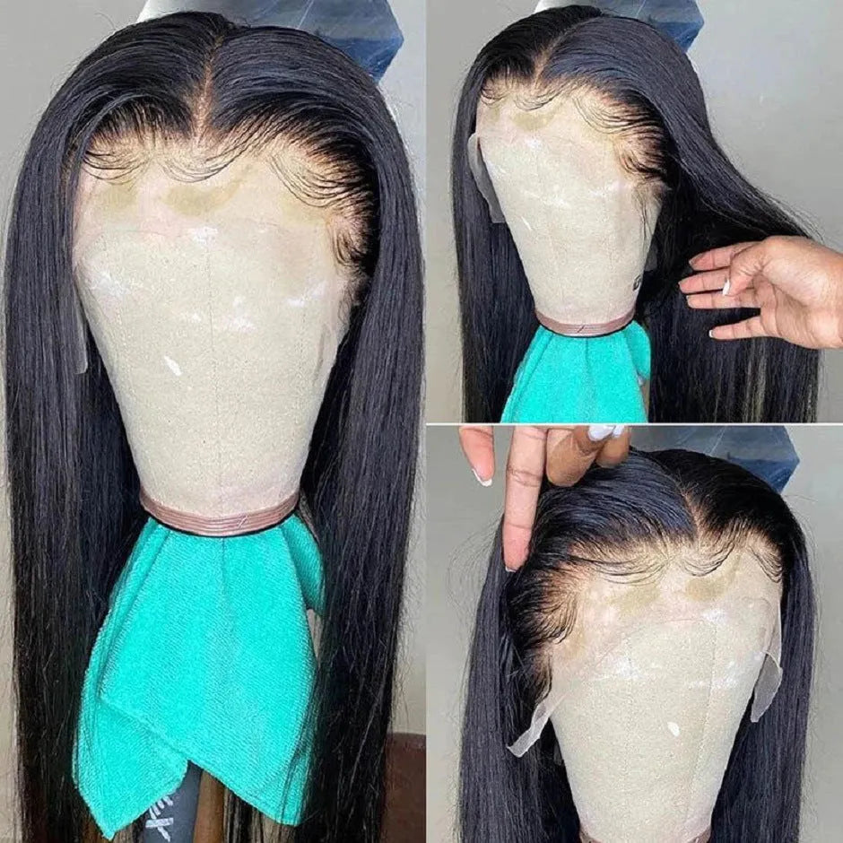 Front lace human hair wig in lengths from 12 to 32 inches, hot dyeable and suitable for any skin colour, with wig cover