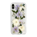 Soft blue and purple dried flower basket design TPU case for iPhone mobile phones