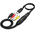 HDMI to AV adapter cable with 110cm length and RCA connectors for video transfer
