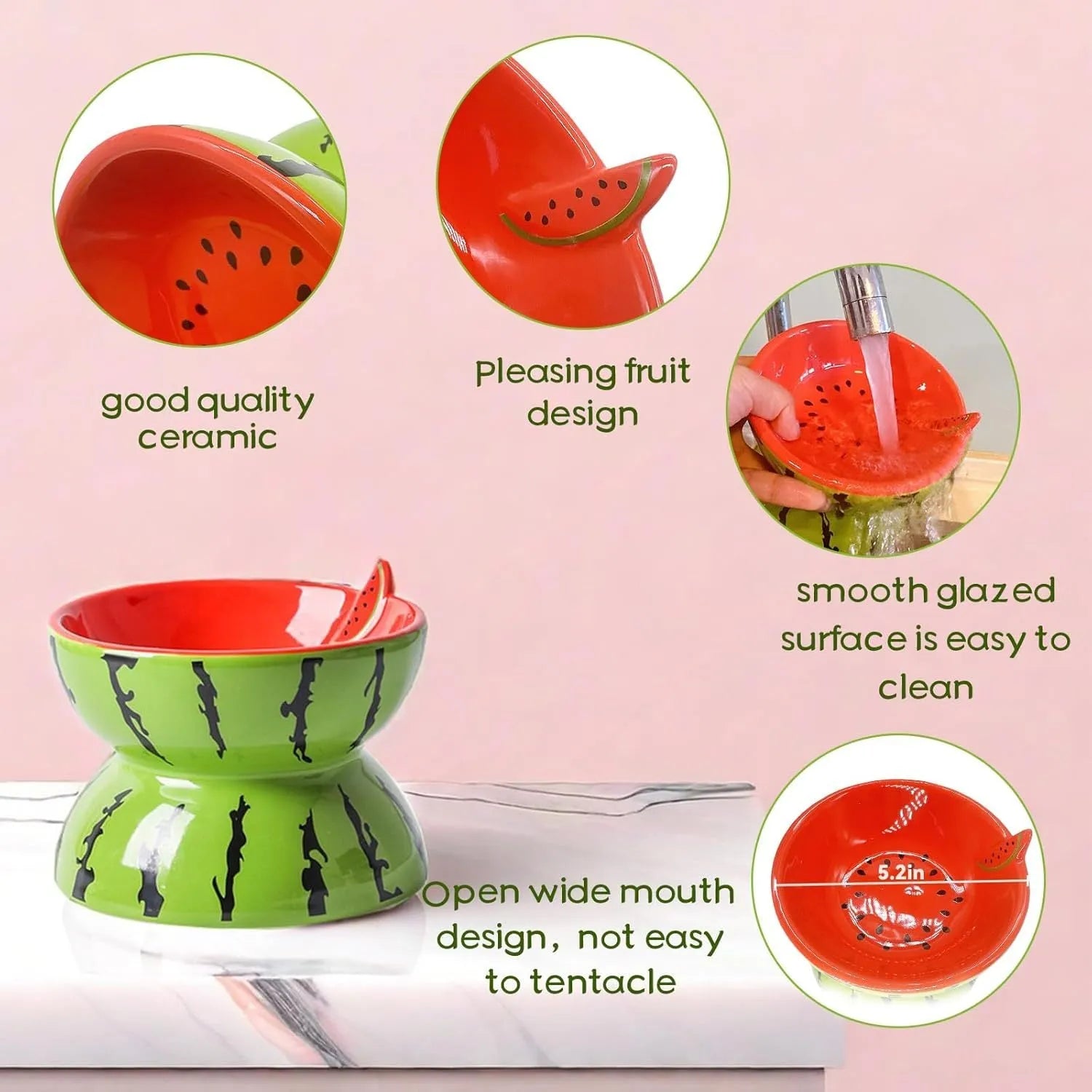 Ceramic raised cat bowl with tilted design in orange colour
