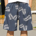 Men's striped ice silk beach trousers with loose fit and elastic waist