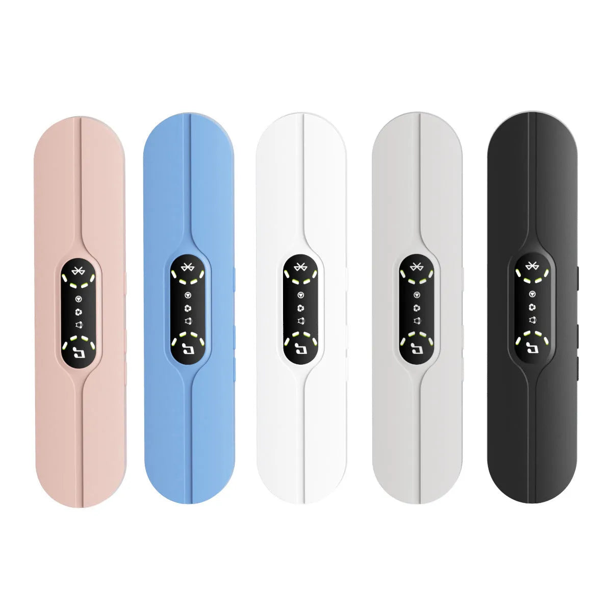 Bone conduction Bluetooth music box with USB power, timing function, and multiple colour options including black, white, black and gray, and blue and white