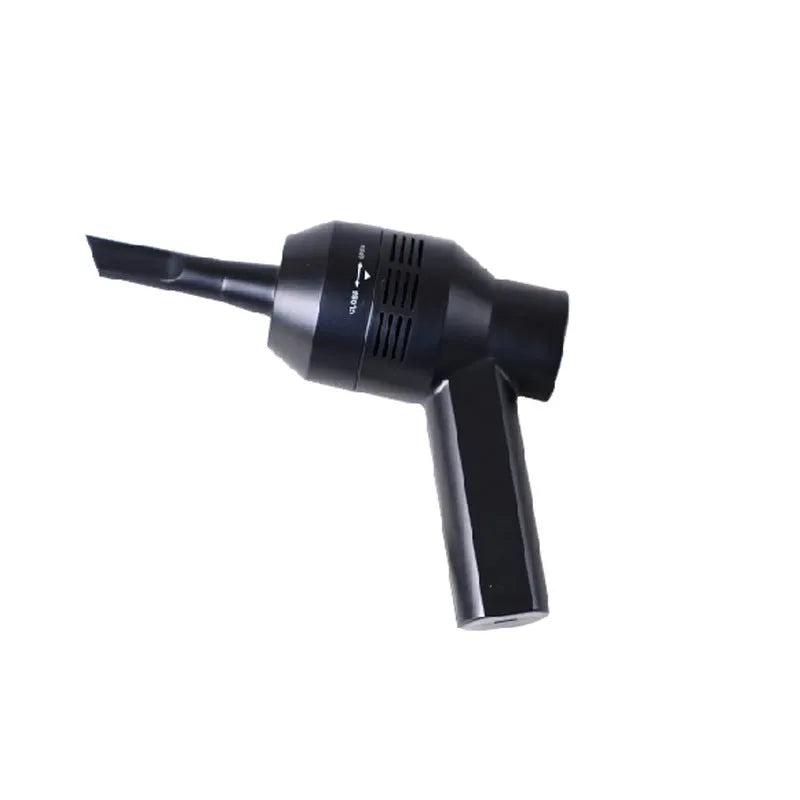 Black desktop mini vacuum cleaner for keyboard and computer dust removal
