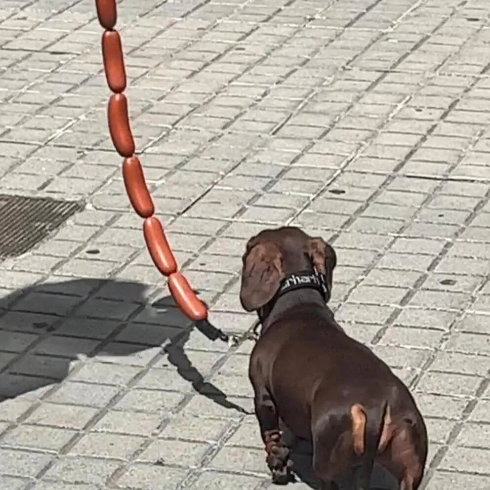 Brown sausage rope cat toy measuring 108cm with grip tape handle