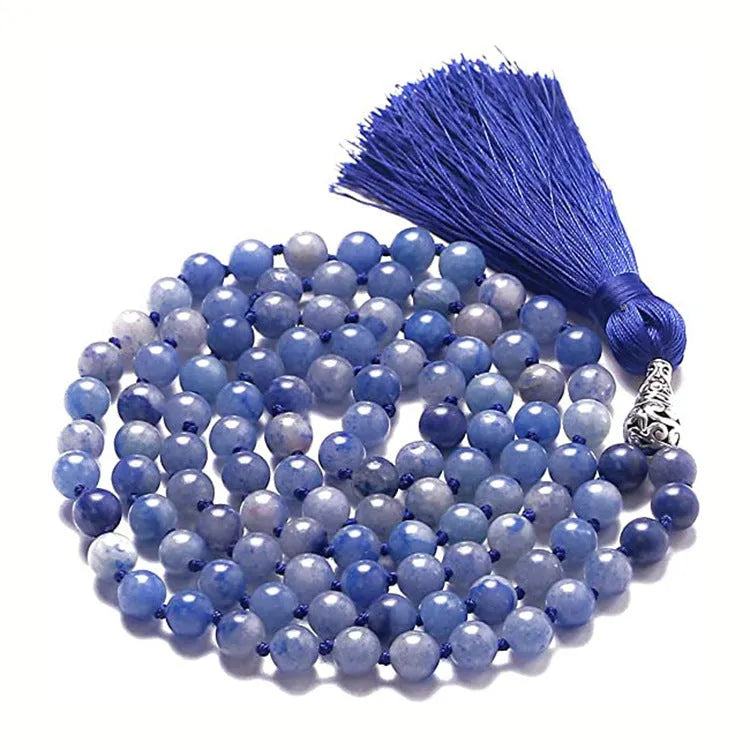108-bead natural agate bracelet with round stones in ten colour options