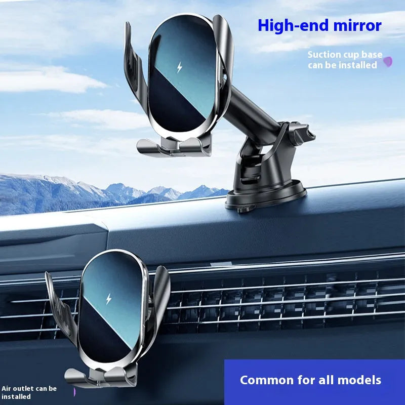 Silver portable plastic car phone holder with electric clamping for universal mobile phones
