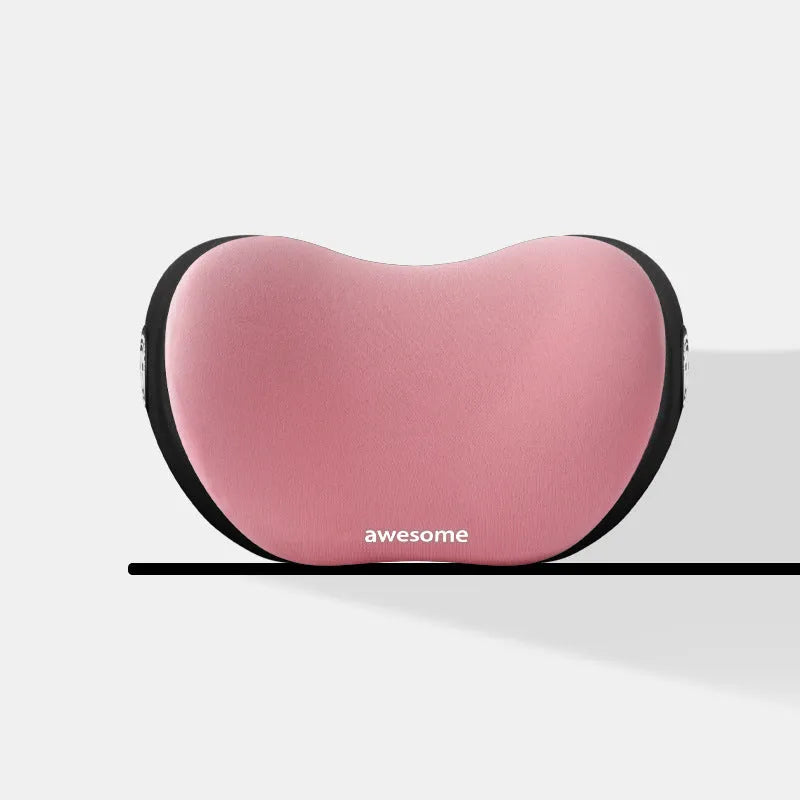 Automotive headrest and lumbar support pillow set in cloth material with cotton filler