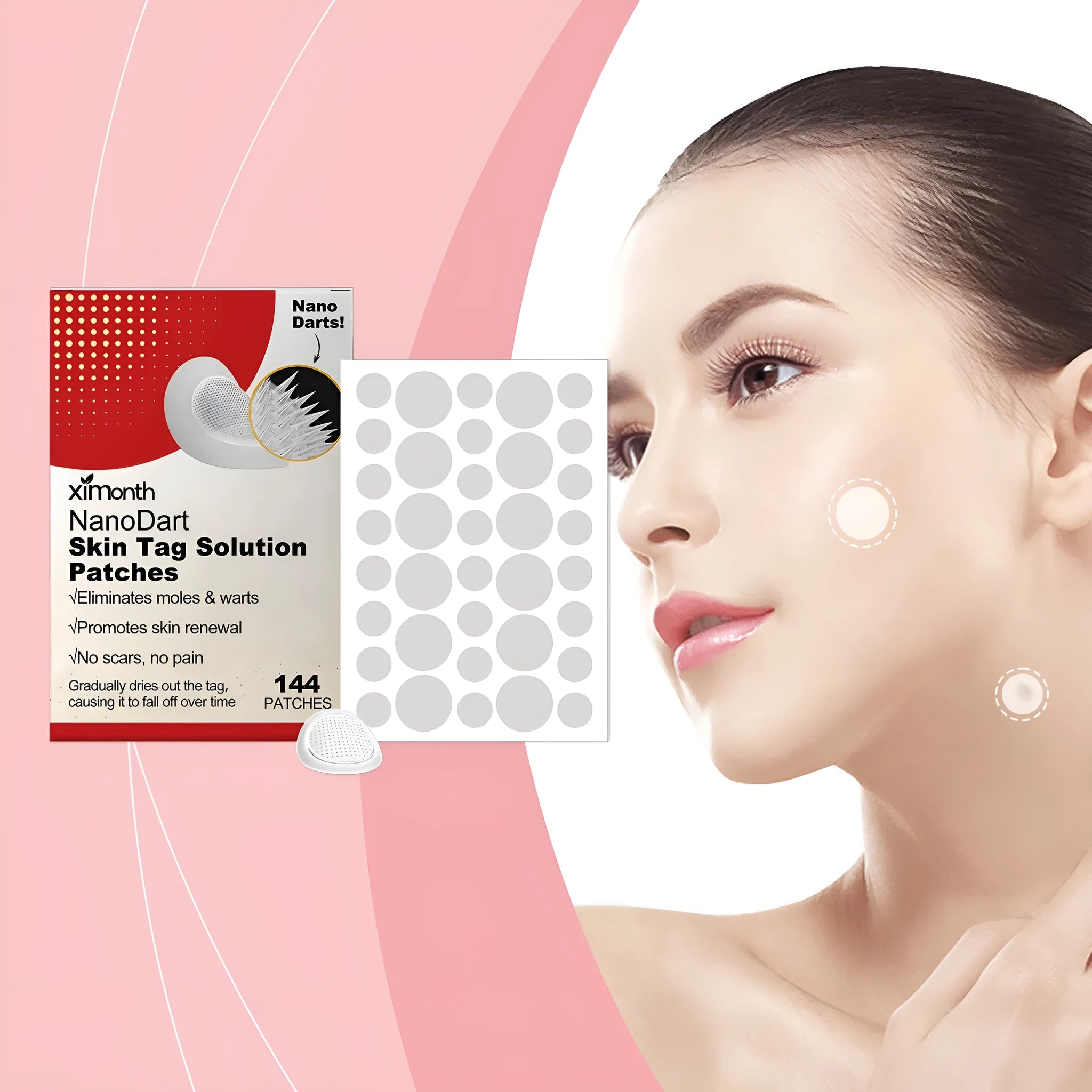 Skin wart invisible repair patches with tea tree oil and centella asiatica formula