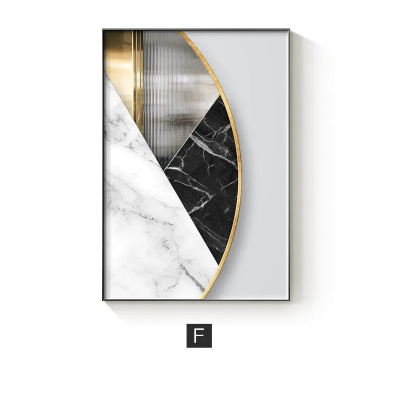 Abstract geometric pattern canvas wall art print in multiple size options